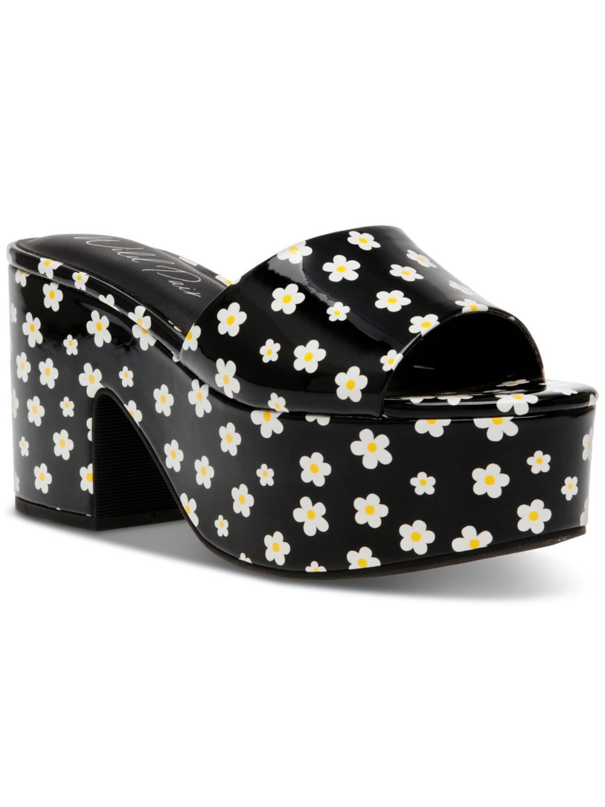 WILD PAIR Womens Black 2 Platform Melborne Block Heel Slip On Heeled Sandal 8 M 5790₽