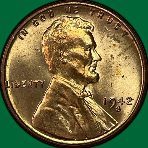 1942-S Lincoln Wheat Cent Brilliant Uncirculated BU Coin #37650