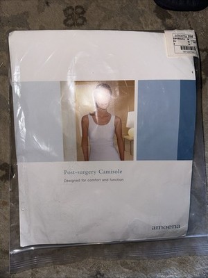 Amoena Women's Hannah Post-Surgery Front Close Camisole size Medium c/d white