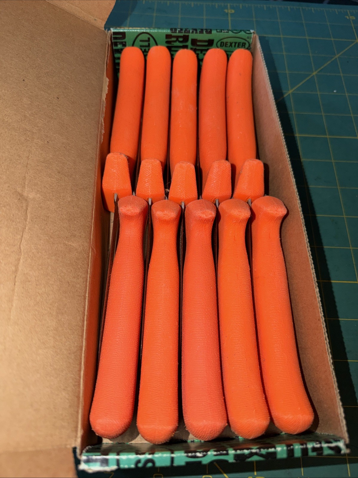 Box of 10 Dexter Russell 11123 SofGrip P154HG 4" Poultry Utility Knives Orange