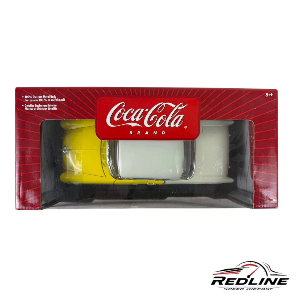 🔥🔥🔥Johnny LightningCoca-Cola 1955 Chevy Bel Air Yellow 1:18 C3🔥🔥🔥 - Image 2 of 4
