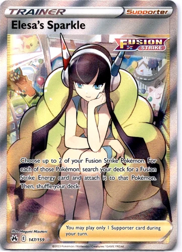 Pokemon TCG Elesa's Sparkle 147/159 Crown Zenith Trainer Holo Rare Near Mint