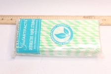 (100-Pk) Just Artifacts Premium Disposable Drinking Striped Paper Straws