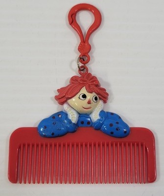 *B6) Vintage Raggedy Ann 1989 Macmillan Keychain Comb Charm