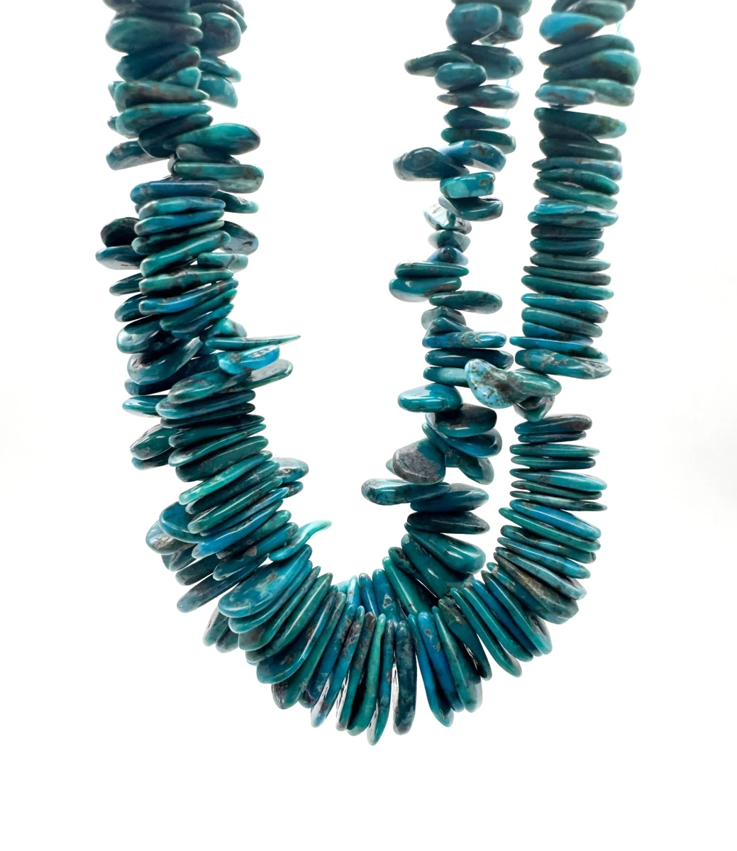 Natural Blue Green Hubei Untreated Turquoise Flat Teardrop Gemstone Beads PG370