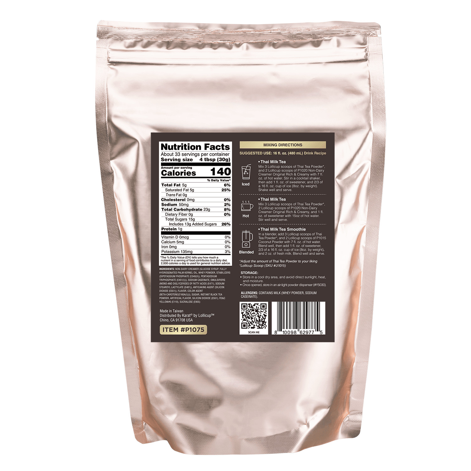 Tea Zone Thai Tea Powder - Bag (2.2 lbs), P1075