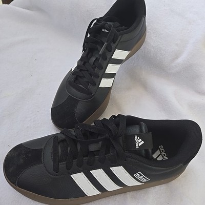 adidas VL Court 3.0 Core Black/white With Brown Gum Soles Sneakers Size 8