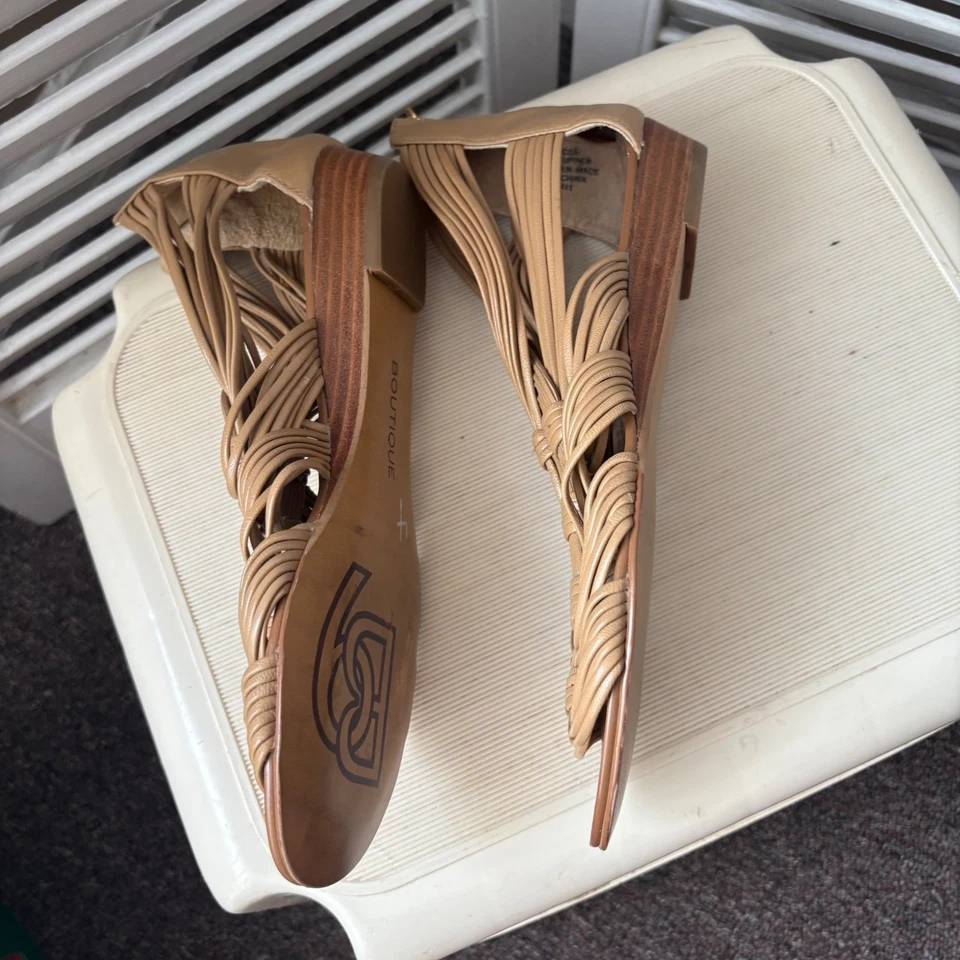 Sandalias Gladiador Boutique 9 Tostadas con Tiras para Mujer 6 Cuero Cremallera Trasera Foto 4 de 4