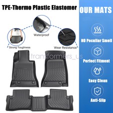 OMAC Premium TPE Floor Mats For Mercedes C-Class W204 S204 (2010-2014) - Black, 4-Piece Set