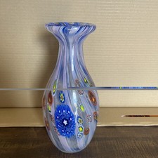 Large Glass Vase Murano Style 12 Inch Tall