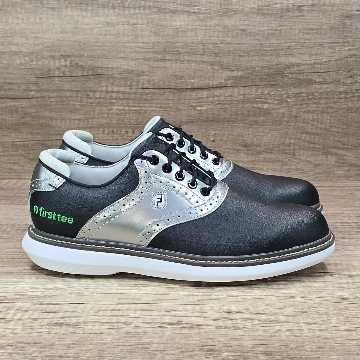 Scarpe Da Golf FootJoy Tour Alpha – Uomo, Pelle Impermeabile, Sistema OPS, Nero, 7 UK Wide