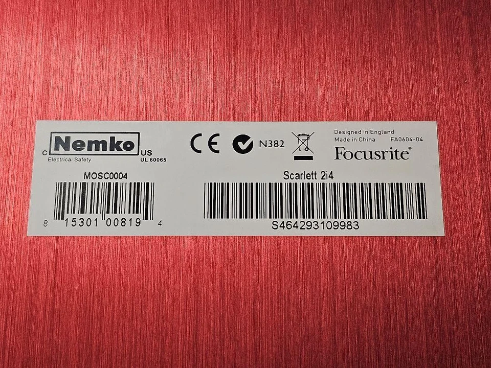 Focusrite Scarlett 2i4 Audio Interface Red Aluminum XLR/TRS combo input Used - Image 4 of 4