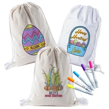 Coloring Easter Cotton  Bag, Creativity Custom Bag, Color in Party Kid's Bag