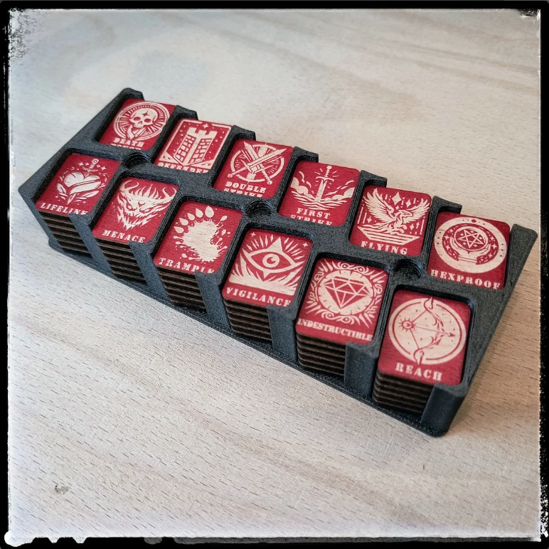 Wooden Ability Counter Set compatible with Magic (MTG) || Laser engraved Set - Bild 3 von 4