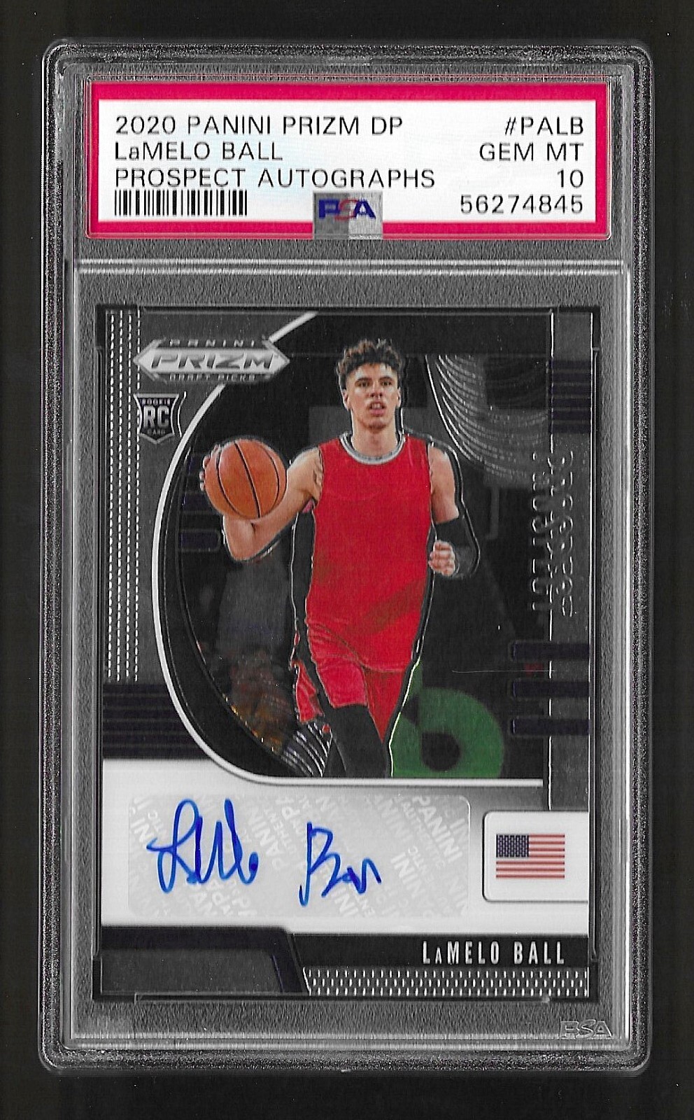 2020 Panini Prizm Draft Prospect Autograph PA-LB LaMelo Ball RC Rookie PSA 10