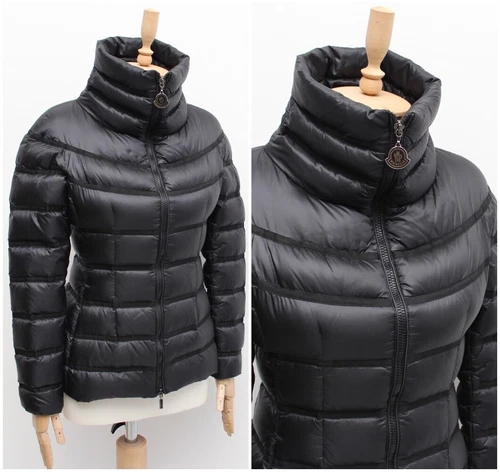 Women's MONCLER Gaudin Quilted Down Puffer Jacket Coat Black Size 1 S