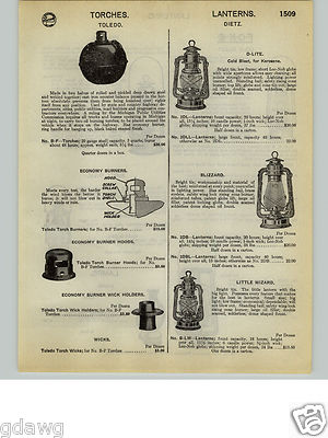 1932 PAPER AD FOK Dietz D Lite Cold Blast Blizzard Little Wizard Lantern