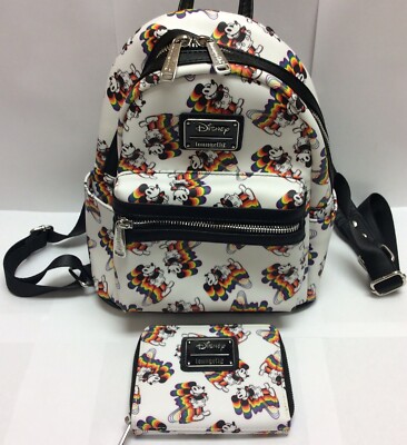 Disney Loungefly Mickey Mouse Rainbow Mini Backpack with 