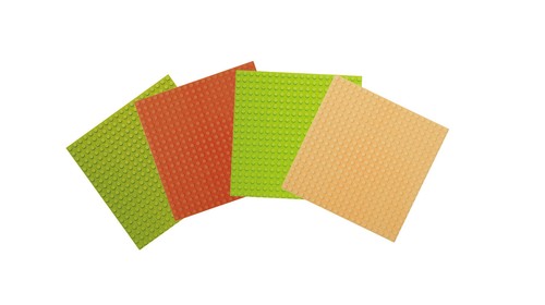 Etarnfly Klassische Grundplatten 25,5x25,5 Cm – 8er Set In Grün, Grau, Blau & Sand – Kompatibel Mit Allen Marken – Ideal Für Bauprojekte