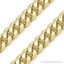thumbnail 2 - 9.7mm Miami Cuban Curb Link Italy Sterling Silver 14k Yellow Gold Chain Necklace