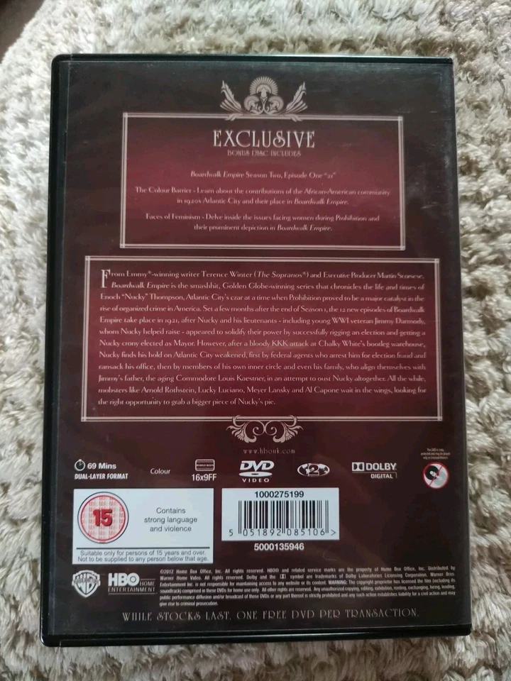 Boardwalk Empire - Season 2 Episode 1 - DVD - 2012 Rare HMV Promo Gift GC ❤️❤️❤️ - Image 2 of 4