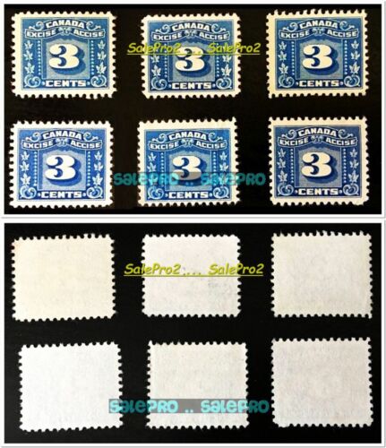 6x CANADA 1935 CANADIAN EXCISE MNG FACE 18 CENT POSTAGE DUE VINTAGE STAMP LOT - Picture 1 of 4