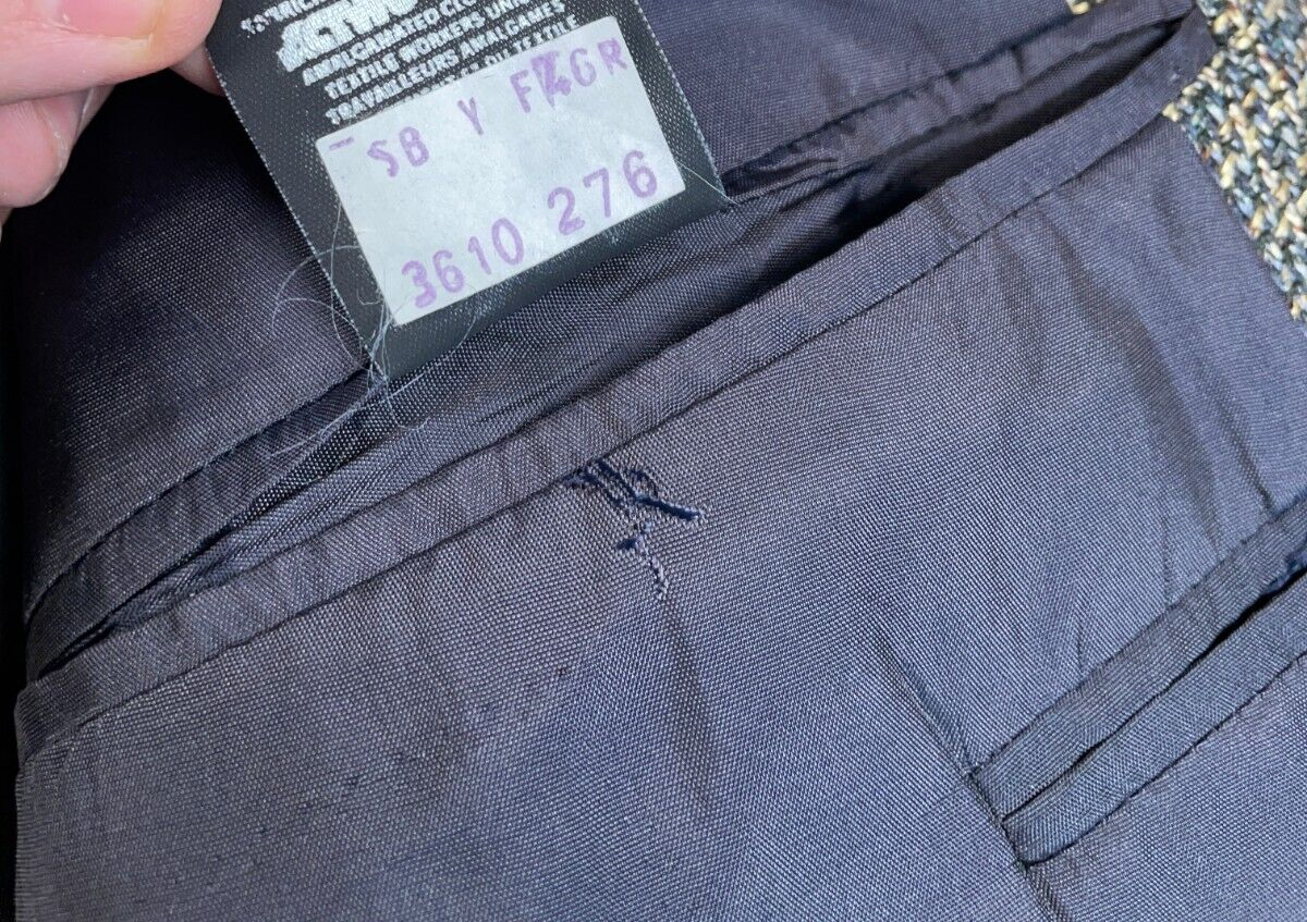 Giacca Cappotto Sportivo Vintage Yves Saint Laurent 2 Bottoni Uomo 48 Lana di Seta Strutturata