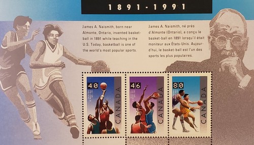 Stamps Canada Mint: #1344 $1.66 SS of 3 stamps Basketball VF MNH