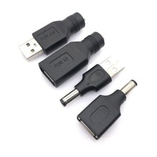 USB To 5.5mm x 2.1mm Male Female DC Power Converter Charger Adapter Connector