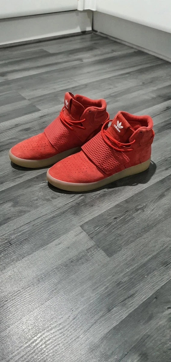 tubular invader strap shoes red