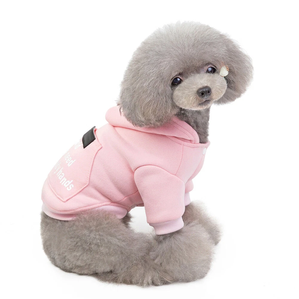 VETEMENTS Vestiti per cani animali domestici felpe con cappuccio calde due piedi maglione costume per animali domestici taglia S rosa