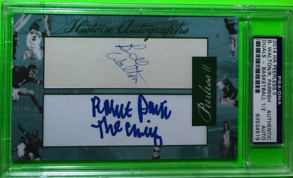 ROBERT PARISH BILL WALTON NBA HISTORIC AUTOGRAPHS SIGNED CUT AUTO 