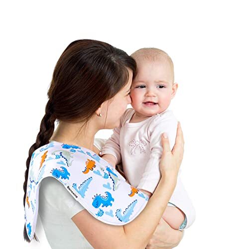 Funny Baby Bib & Burp Cloth Set - "I Love Mommy Like Hobbit Loves 2 Breakfast" Design, 100% Cotton