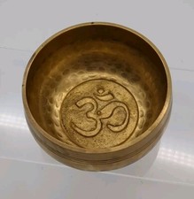 Om Carved Singing Bowl Tibetan For Meditation Yoga Small Bronze