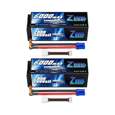 Zeee 4S Lipo Battery 6000mAh 15.2V HV Lipo 130C with 5mm Bullet to EC5 Connec...