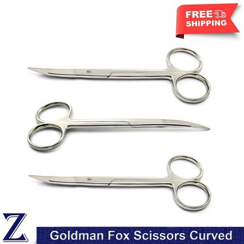 Natra Surgical Scissors - 13cm Curved Goldman Fox Micro Shears, Made In Germany (Gold)