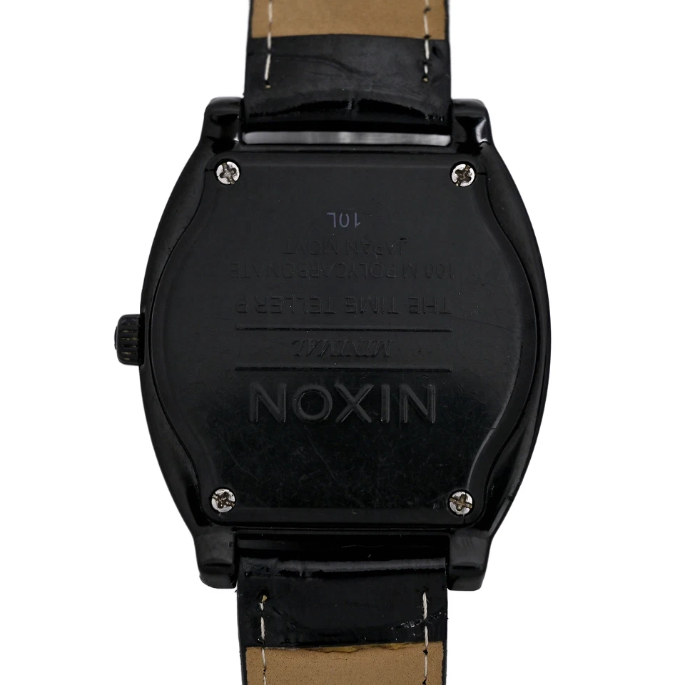 Reloj Nixon 40mm Hombre Minimal The Time Teller P Negro Correa Cuero Genuino Foto 3 de 4