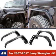 4PCS Front+ Rear Fender Flares for 2007-2018 Jeep JK Wrangler JKU Textured Steel