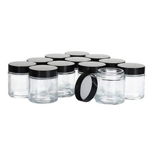 Glass Jars with Lids 12-Pack 4oz Round for Storing Lotions Powders Ointments