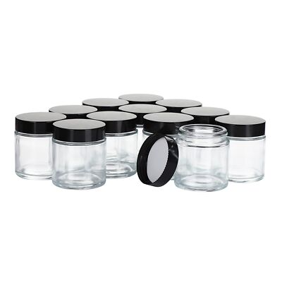#ad #ad Glass Jars with Lids 12 Pack 4oz Round for Storing Lotions Powders Ointments $26.23