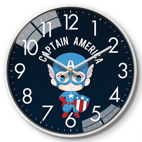 Spider-Man Iron Man Captain America Wall Clock Silent Continuous Second Hand - Picture 17 of 25