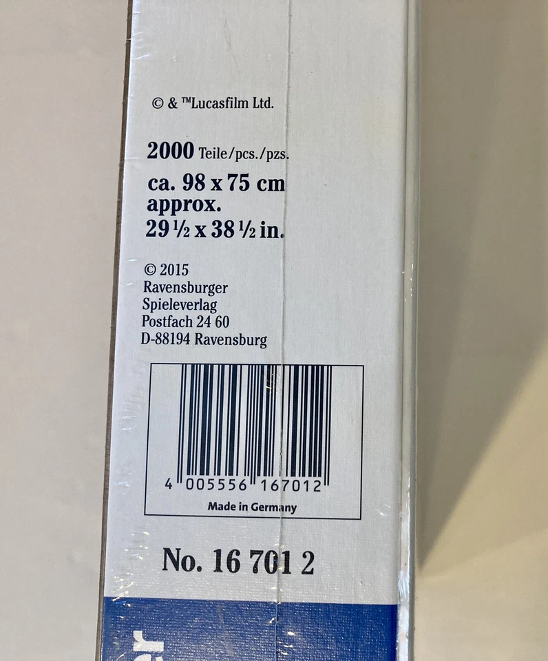 Rompecabezas Ravensburger Star Wars Universe 2015 2000 piezas #167012 nuevo/sellado Foto 4 de 4
