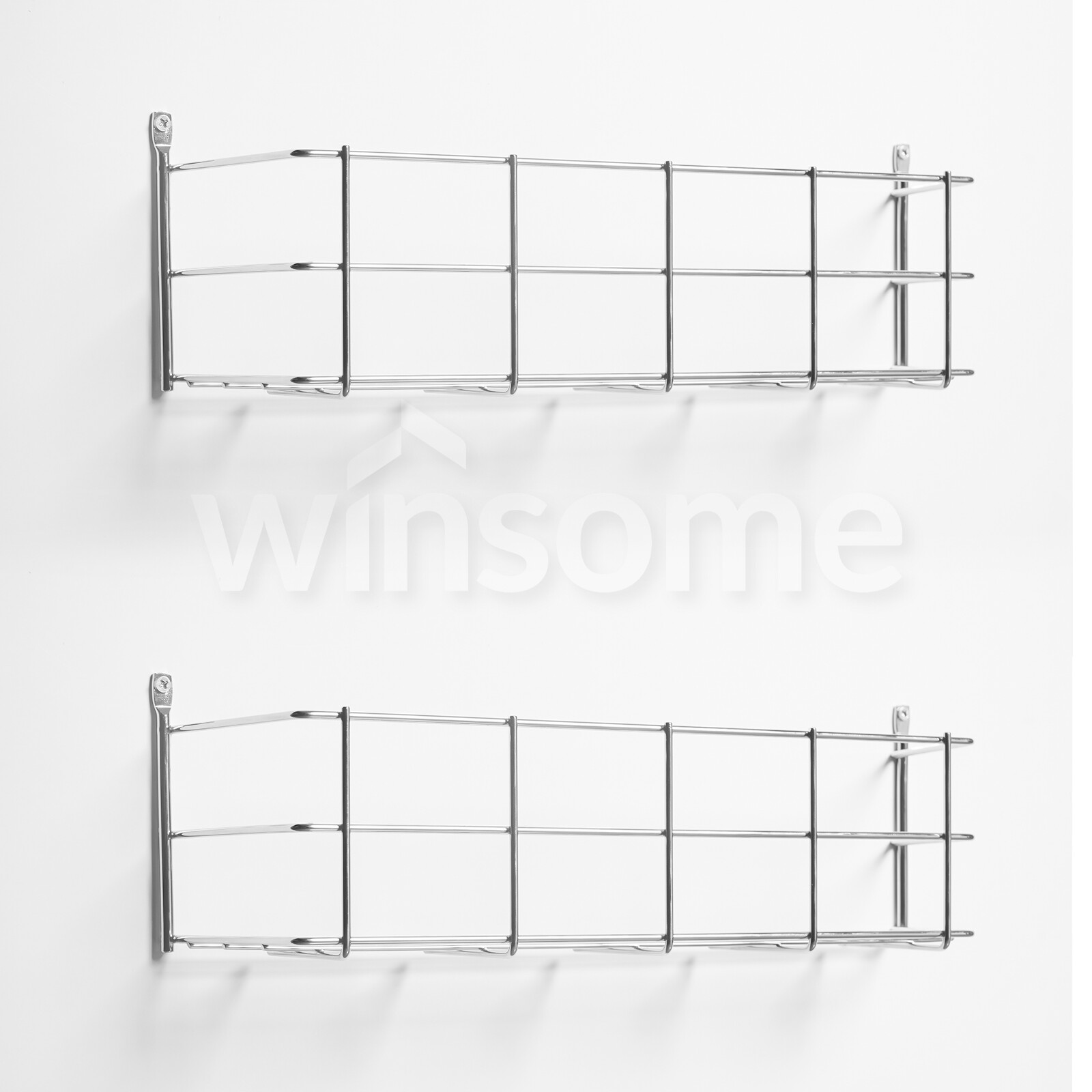 1/2 Tier Wall Mounted Spice Rack Chrome Herb Jar Holder Kitchen Cupboard Storage eBay