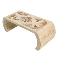 Beistelltisch Couchtisch Opiumtisch Brücke Neues Modell 30 cm Höhe Weiß Groß