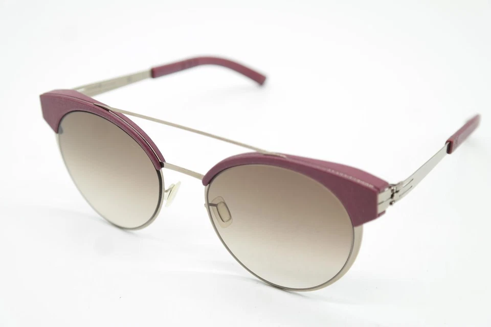 Lunettes De Soleil IC! Berlin Skyline Bordeaux Or Ovales Neuves - Photo 3/4