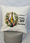 Personalised Happy Birthday 18th 21st 30th 40th 50th 60th gift cushion cover
