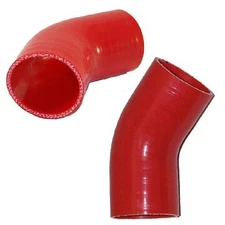3.0" (76mm) Silicone 45 degree bend elbow coupler intake piping red