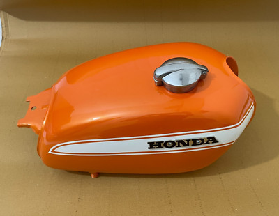Honda CL350 Scrambler 1973 Candy Topaz Orange & White Steel Fuel
