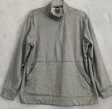 RUSSELL Men's 2XL Fleece Jacket Performance Dri-Power Gray 1/4 Zip Pullover