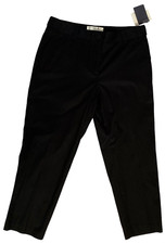 NWT LIZ CLAIBORNE NEW YORK "JACKIE" BLACK STRAIGHT LEG Crop PANTS SIZE 10